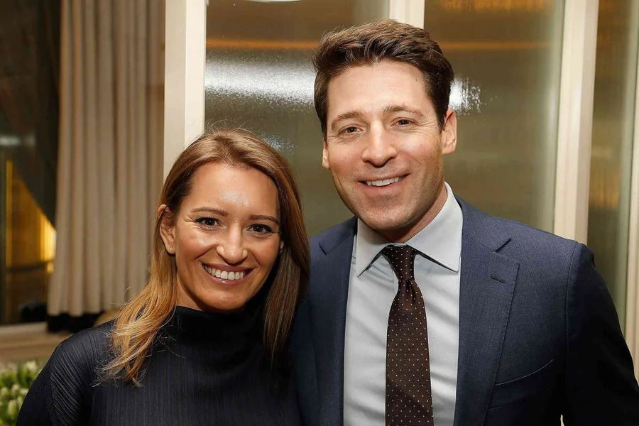 Tony Dokoupil stood steadfastly beside his wife, MSNBC anchor Katy Tur ...